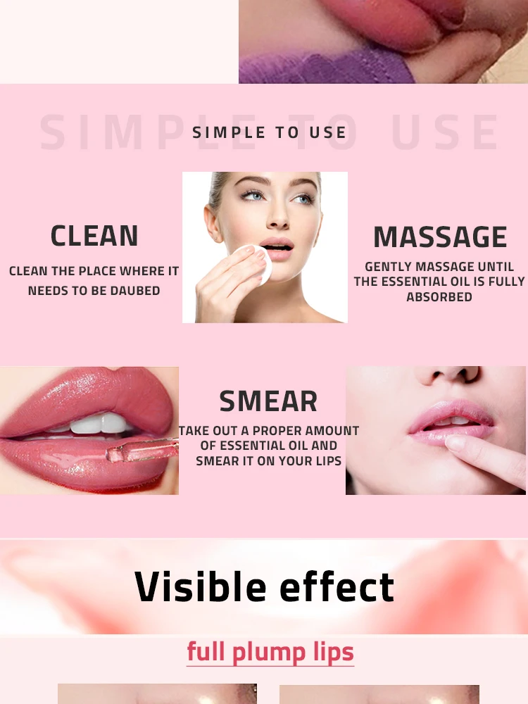 LANTHOME Lip Nourishing Care Lip Essential Oil Repair Lip Wrinkle Moisturizing Deep Hydrating Plant Lip Plumping Liquid Lip Care