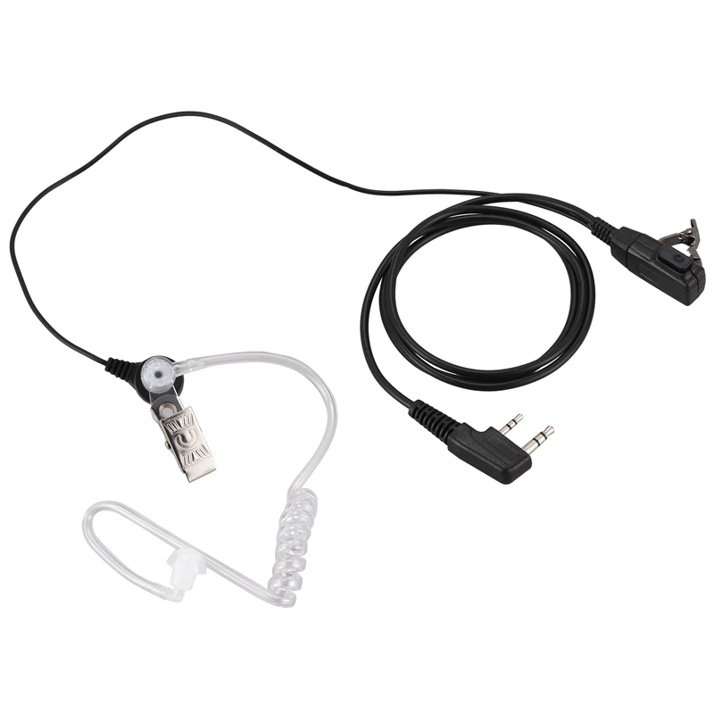 2 Pin PTT MIC гарнитура Тайное Акустическая трубка In ear наушник для Kenwood TYT Baofeng UV 5R BF 888S CB