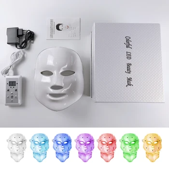 

7 Color LED Face Neck Mask Photon Skin Rejuvenation Therapy LED Facial Mask Infrared Light Whiten Repair Skin Acne Removal Mask