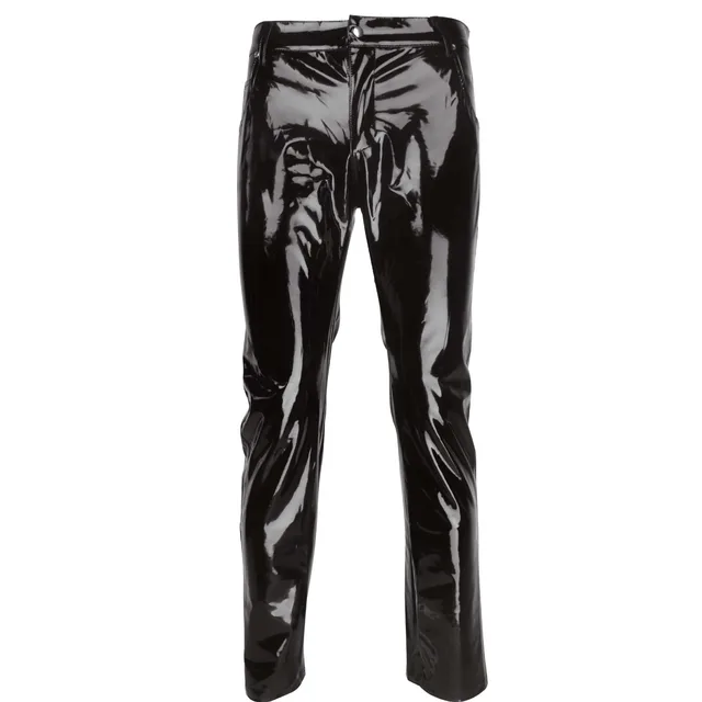 mens skinny pvc trousers