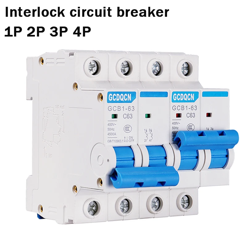 Interruptor de Transferência Manual do Poder Duplo Interruptor Mcb 50hz 60hz 4006a 10a 16a 20a 25a 32a 40a 50a 63a 1p 2p