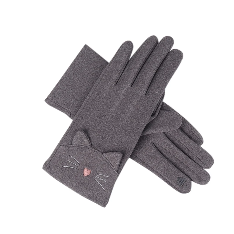 

Fashion Ladies Gloves Autumn Winter Rabbit Fur Touch Screen Cute Warm Mitts Full Finger Mittens Female Cashmere Gloves