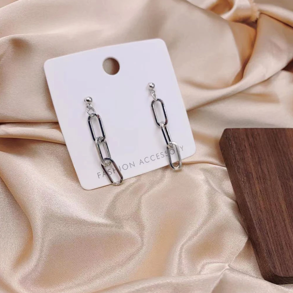 Fashion Simplicity Female Lock Chain Earrings Jewelry For Women Girl Friendship Gifts