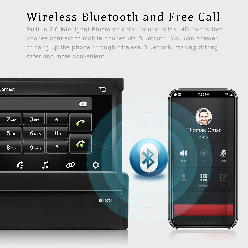 Podofo Android Car Radio Autoradio 1 Din 7'' Touch Screen Car Multimedia Player GPS Navigation Wifi