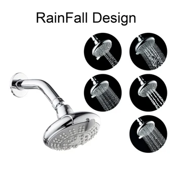 

High Pressure Shower Head 4 Inch 5 Function Anti-leak Anti-clog Adjustable for Home Hotel Bathroom JS23