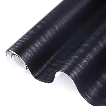 

Black Wood Paper Self Adhesive Vinyl Film for Furniture Decorative Matte Woodgrain Sticker Waterproof Sticky Back Plastic Roll W