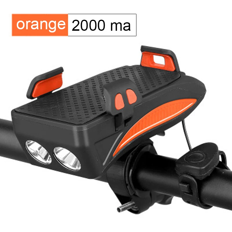 USB Aufladbare светодиодный Fahrrad Scheinwerfer велосипедный рожок Lenker Telefon Halter Radfahren Taschenlampe Licht