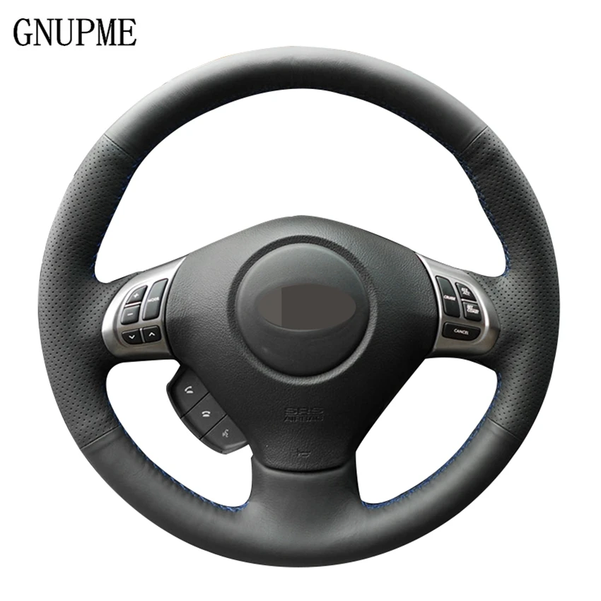 Diy Black Artificial Leather Steering Wheel Cover For Subaru Forester