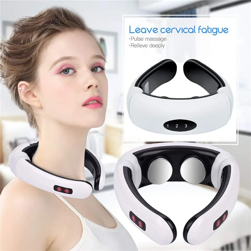 

Electric Pulse Back and Neck Massager Far Infrared Heating Pain Relief Health Care Relaxation Tool Intelligent Cervical Massager