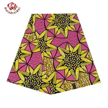 Африканский парафинированный хлопок ткань большой цветок желтый и хлопок ткань мода африканская ткань материал 6 ярдов 24FS1353