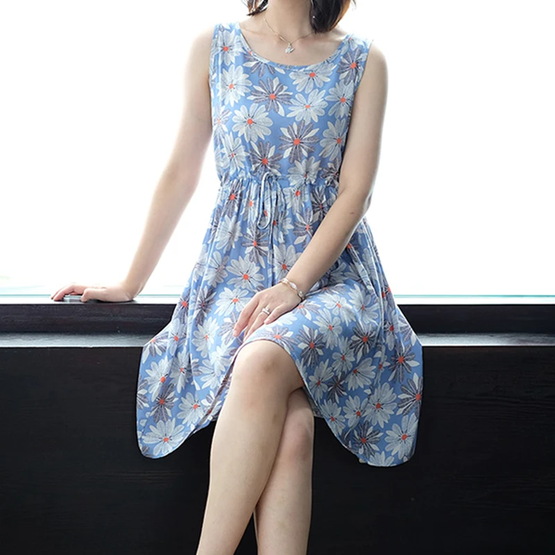 

Sexy Women Summer Dress Boho Style Floral Leaf Print Beach Dress Tunic Sundress Loose Plus Size Maxi Party Dress Vestidos L0033