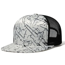 Fashion Design Mesh Baseball Cap Men Summer Trucker Hat Hip Hop Bone Snapback Cap Women Black White Breathable Sun Hats