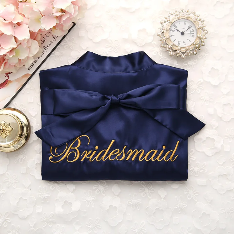 White Rayon Bridesmaid Bride Robe Sexy Women Embroidery Wedding Kimono Robes Sleepwear Nightgown Dress Woman Bathrobe Pajamas