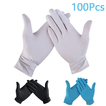 

Disposable Latex Glove 100pcs Black White Blue Non-Slip Rubber Dishwaashing/Kitchen/Medical /Work/Rubber/Garden Gloves Universal