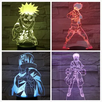 

Hokage Naruto Figure Usb 3d led night light Gaara Touch Sensor decorative lights Boys Child Kids Gift Kakashi table lamp bedside