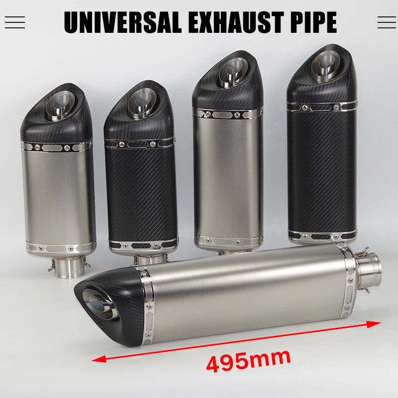 Universal Carbon Fiber Exhaust Muffler Motorcycle Escape with DB Killer