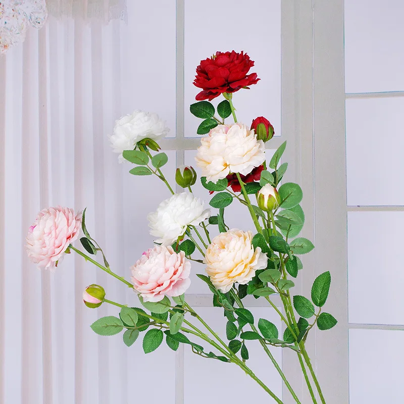 

Wedding Preferred Yang Peony, 3 Head Yang Peony Tianjin Model Yang Peony Wedding Decorative Flower