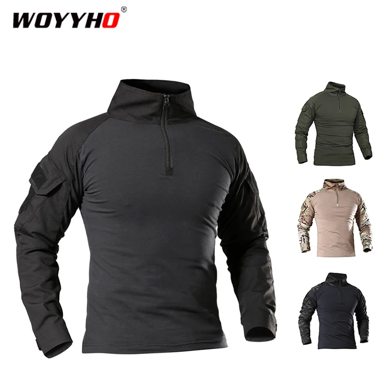 T-Shirts Fishing-Clothes Long-Sleeve Military Hunting Army Tactical Outdoor Hiking Camouflage