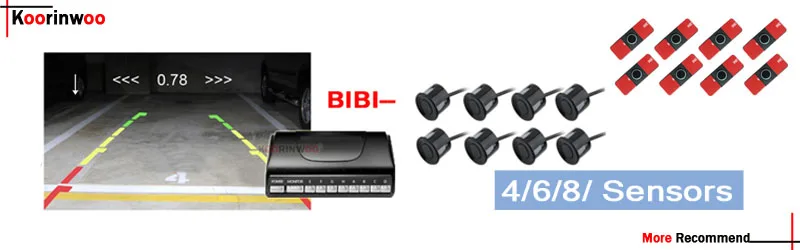Koorinwoo универсальная парктроника OPS видео система передняя+ задняя парковочные датчики 8 датчик сигнализации зуммер заднего вида RCA для автомобиля DVD