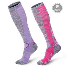 2 пары, мужские и женские махровые термо-вентиляционные чулки для активного отдыха, катания на лыжах, пеших прогулок, альпинизма