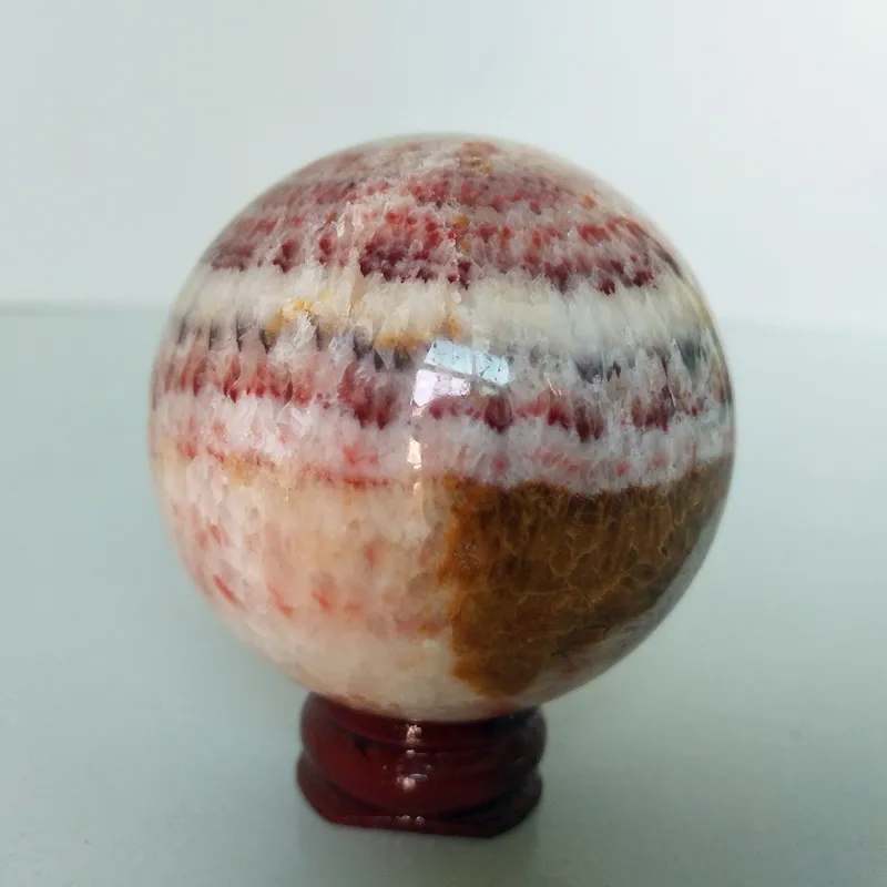 55/68 ммнатуральный красный узор шар натуральный камень кварц кристалл шар красивый красный узор камень шары - Цвет: A18    231g    54mm