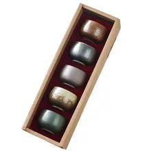 5 шт. набор чайных чашек керамическая чашка для чая грубая керамика японский стиль чайная посуда мастер чашки пуэр маленькие чаши в качестве подарков