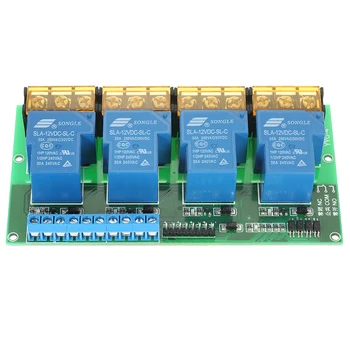 

4-Channel DC 12V 30A Relay Module Control Board Optocoupler Isolation High/Low Trigger