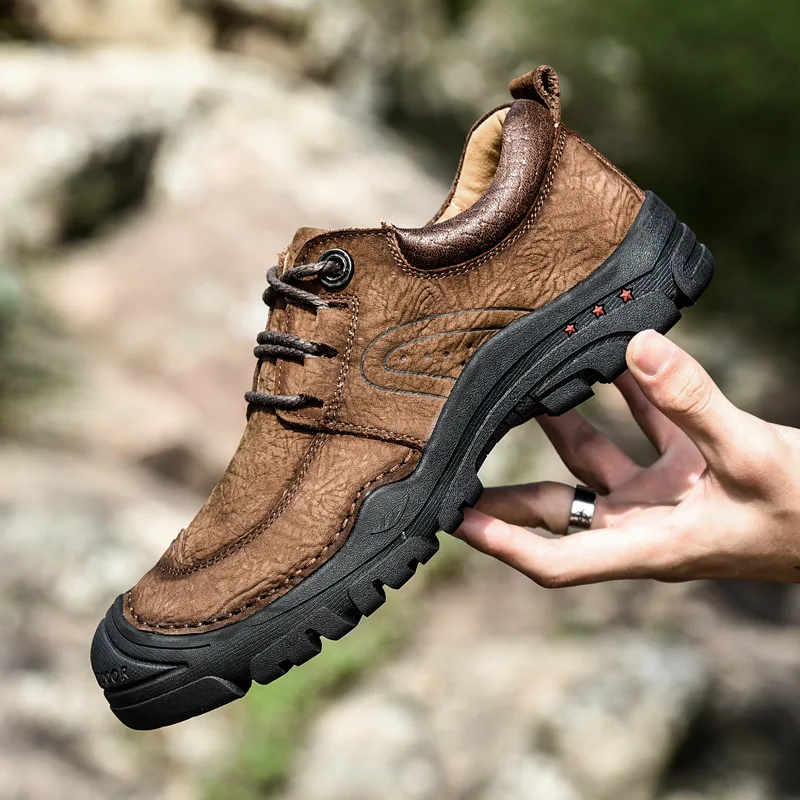 

MEN'S SHOES 2019 New Style Men Genuine Leather Sports Travel Mountain Climbing Extra High Wear-Resistant Leather Shoes Mountain