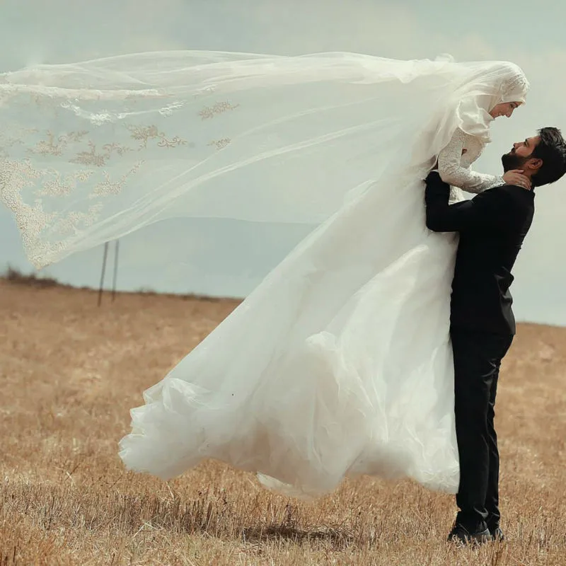 Дубай арабское мусульманское свадебное платье с длинным рукавом vestido de noiva casamento кружевные аппликации трапециевидные платья для матери невесты