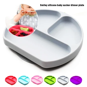 

baby Silicone Sucker Bowlchildren's dishes Baby Smile Face Plate Tableware Set Smile Face Baby Tableware Set kids plate