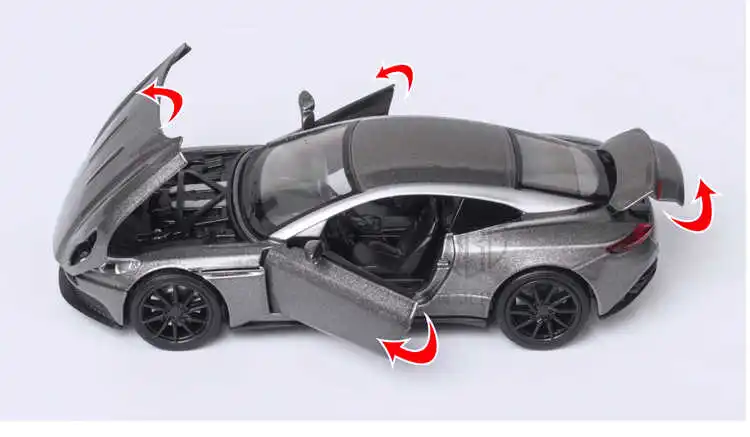 Modelo de Carro Veículos com Puxar para trás Som Luz para Crianças Aston Martin Db11 Amr Metal Diecastas Liga Brinquedo Alta Simulação 1 - 32 21 de simulação alta, com som de farol retrátil, para crianças
