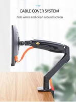 Nowy F100A sprężyna gazowa ramię 22-35 cal ekran uchwyt na 360 obrót obrotowe pochylenia Monitor biurkowy ramię montażowe 2-13kg USB3.0 porty 3