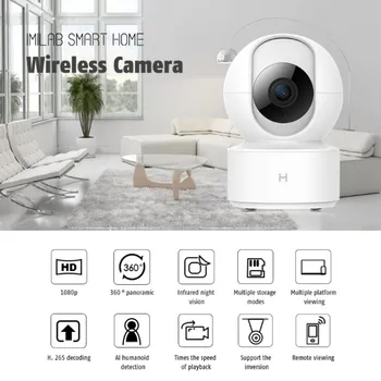 

2019 IMILAB 1080P Wireless Camera 360° Panoramic IR Night Vision Al Humanoid Detection H.265 Smart Home IP Camera