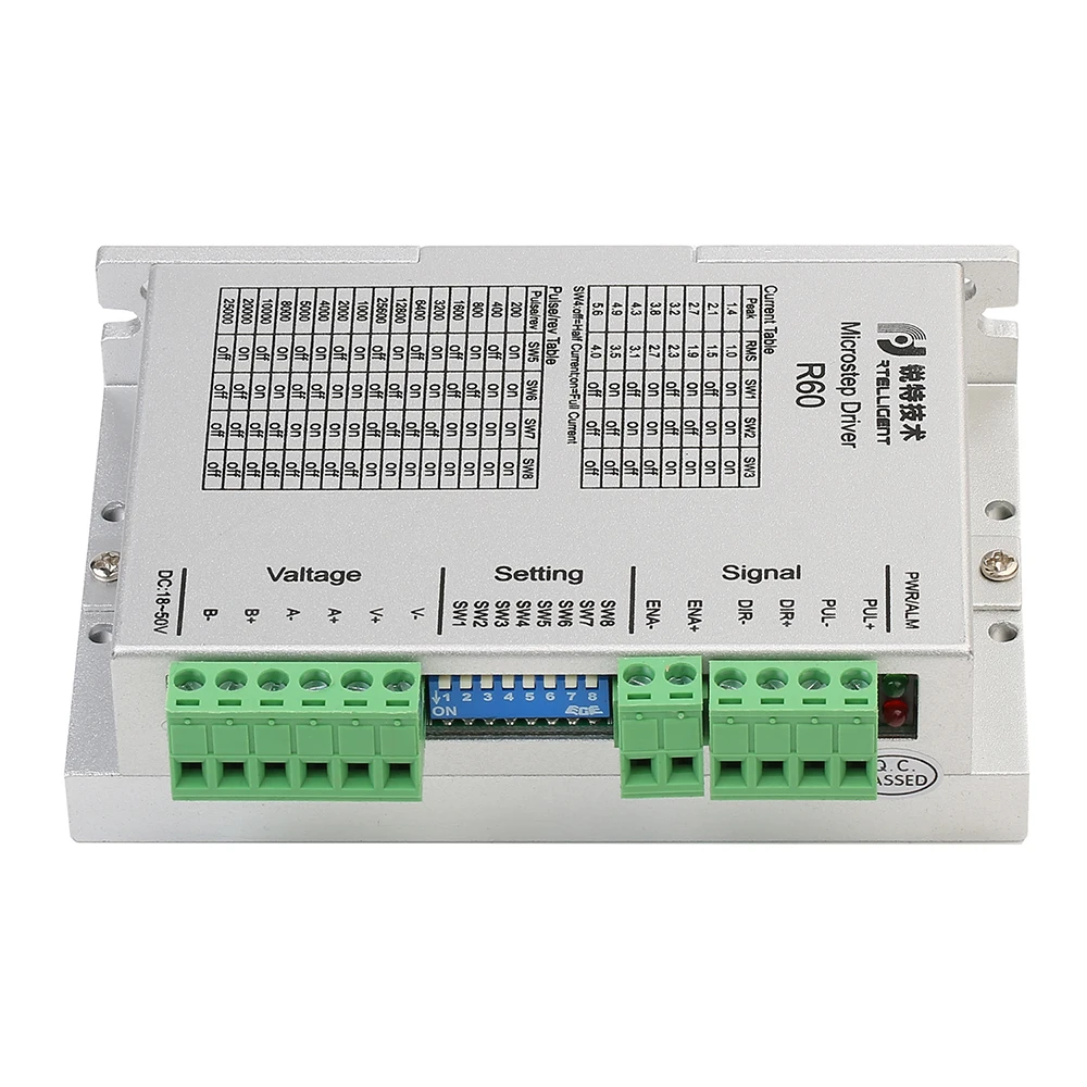 Rtelligent R60 цифровой NEMA 23 24 шаговый двигатель драйвер контроллер 50VDC 5.6A для CNC