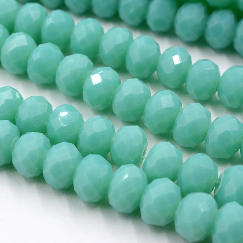 Loose Beads Turquoises Color Porcelain Rondelle Austria Crystal 4mm 6mm 8mm for DIY Jewelry Making