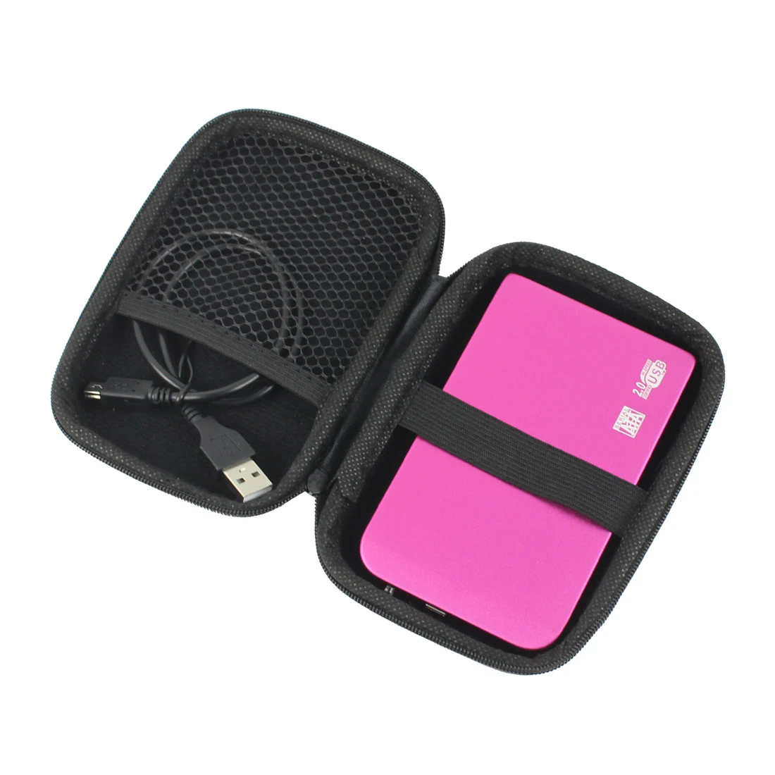 Aluminum alloy SATA to Mini USB 2.0 HDD Case 2.5" Hard Disk Drive Portable External Enclosure Case with Black Organizer Storage external hard drive enclosure 3.5