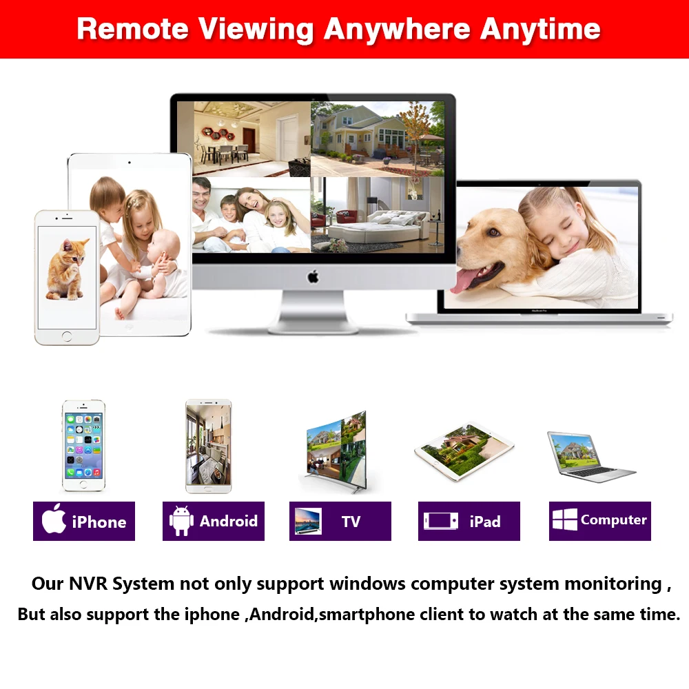 IP камера системы видеонаблюдения H.265 H.264 4/8 каналов 5 МП 4 POE NVR P2P ONVIF HDMI 2K 4K сетевой