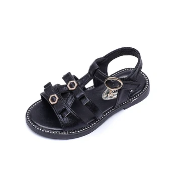 

CNFSNJ Summer Baby Girls Pu Leather Gladiator Sandal Children Pink bow tie shoe Baby Princess Flats Toddler sneakers