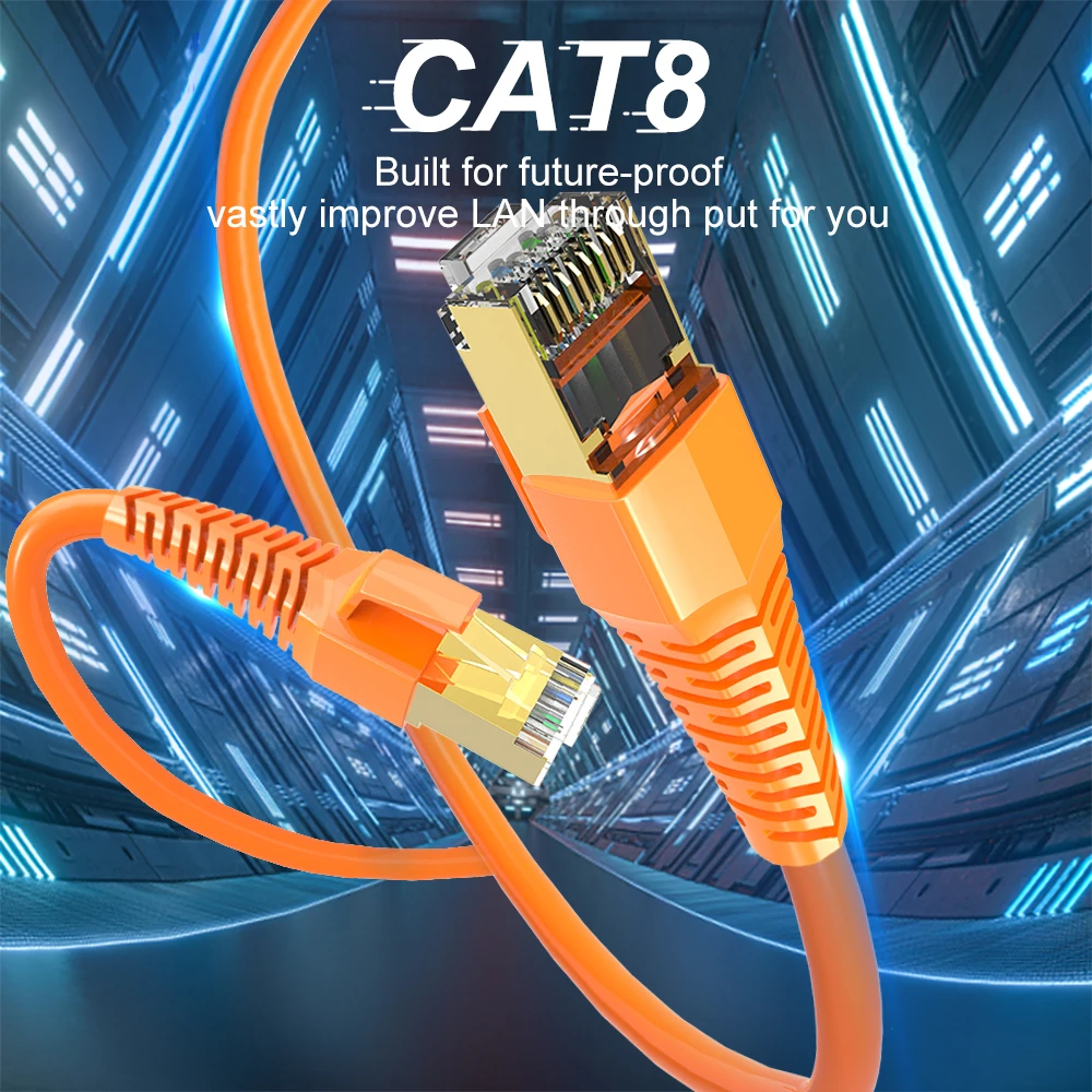 CAT8 ethernet RJ45 кабель 40 Гбит/с скорость передачи сетевой SFTP Lan Кабель Cat 8 патч корд для