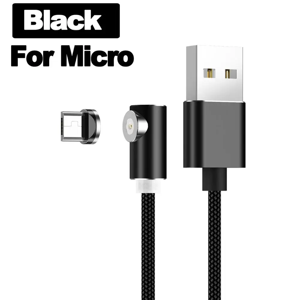 LOVECOM 2 м Быстрый Магнитный кабель type C Micro usb зарядка для iPhone 11 samsung huawei Xiaomi Мобильный телефон Магнитный зарядный кабель - Цвет: For Micro Black