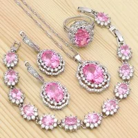 925-Sterling-Silver-Bridal-Jewelry-Sets-For-Women-Wedding-Pink-Cubic-Zirconia-Ring-Bracelet-Necklace-Pendant.jpg_200x200