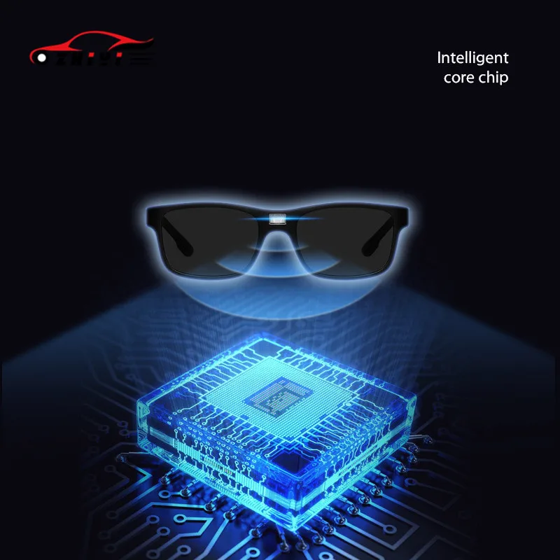 ZHIYI Vintage Men Women Chameleon Glasses LCD Smart Chip Photochromic Polarized Sunglasses Anti-Glare Glasses for Driving
