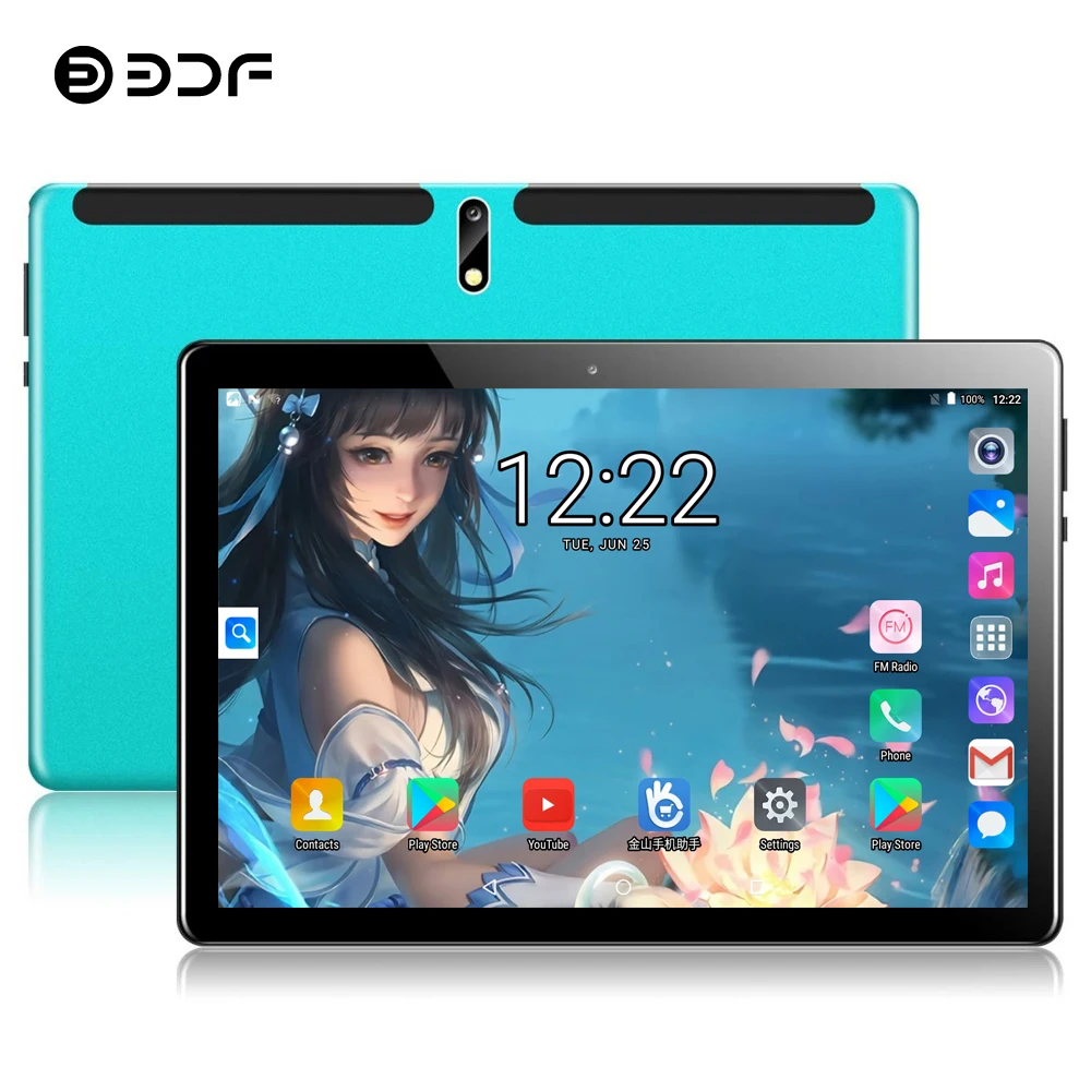 BDF Super Tempered 2.5D Glass Screen 4G LTE Phone 10 Inch Tablet Pc Ten Core 8GB RAM 128GB ROM 1280