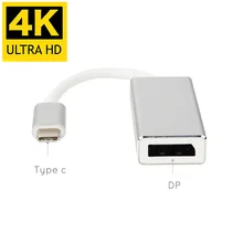 Conversor de porta usb USB-C 3.1 para dp, hub de cabo conversor de porta de exibição 10gbps 4k 30hz TYPE-C p 60 adaptador de vídeo av para macbook air 12