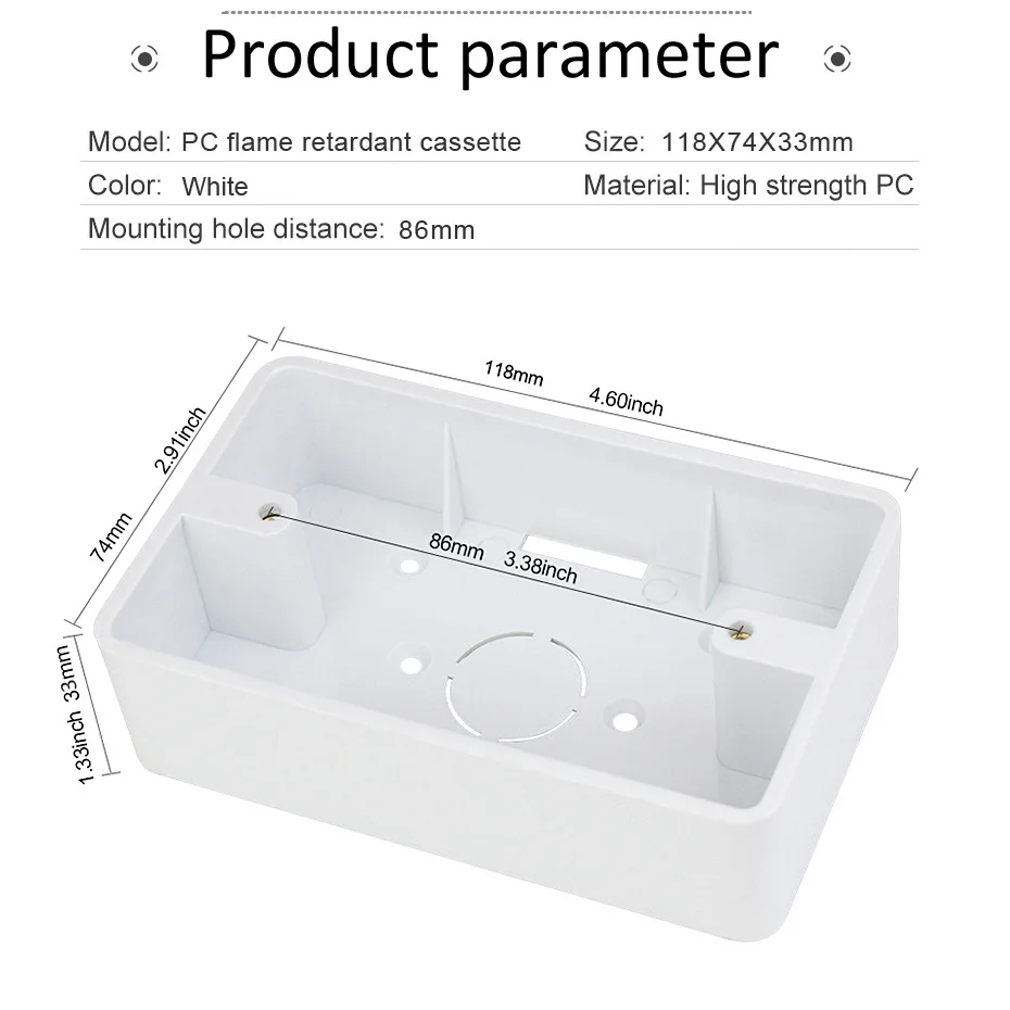 118 Type External Mounting Box 118mm*74mm*34mm Junction Box Surface Wall Switch Socket Dark For US Standard Switch switch box,wall socket box,electric distribution box