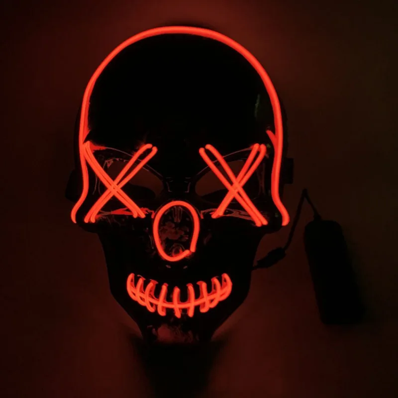 

EL Cold Light Mask LED Light Luminous Mask with 3V Steady on Inverter for Halloween Party Supplies Christmas