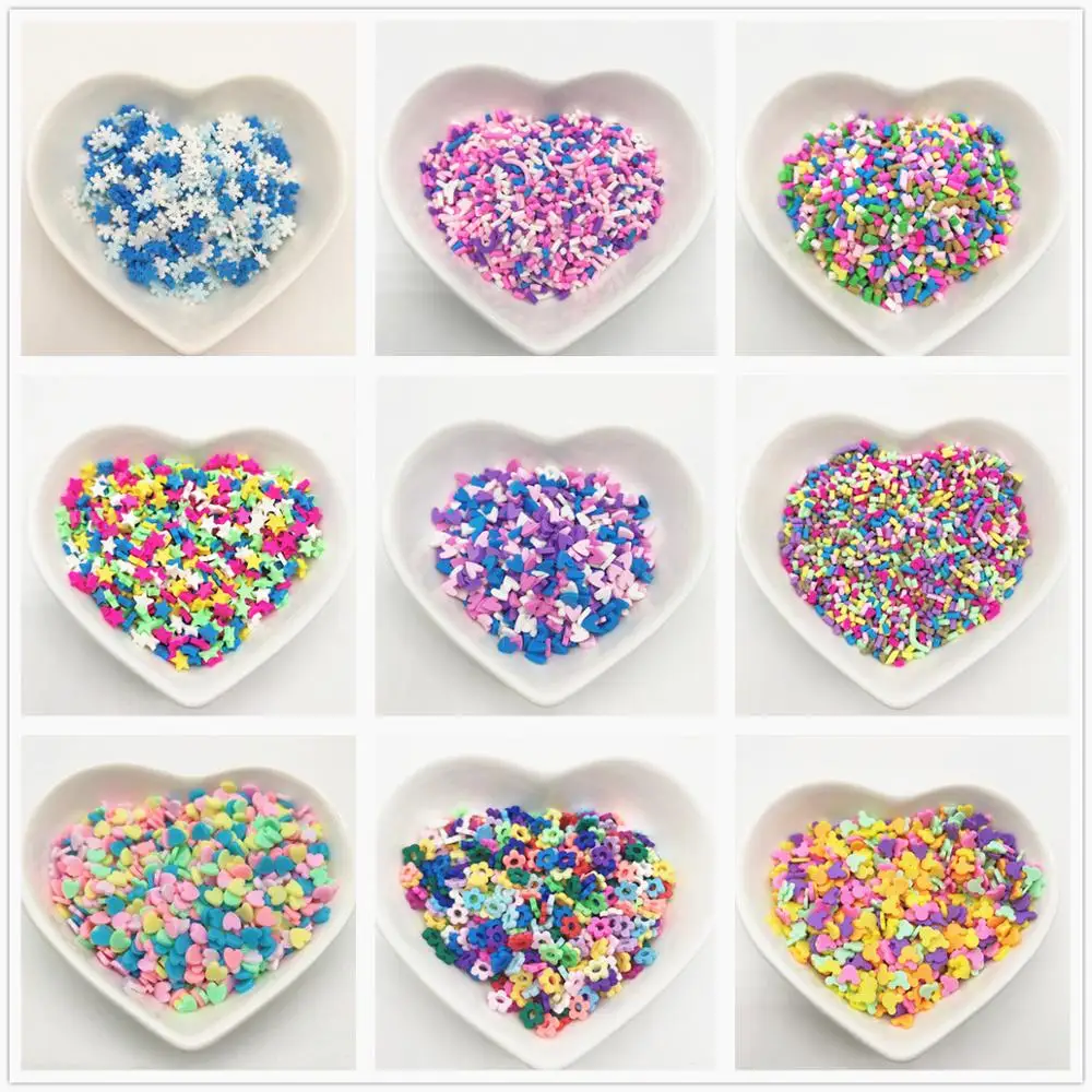 

1kg Fake Star Toppings Fake Food DIY Rainbow Sprinkles Kawaii Confetti Polymer Clay Embellishments Resin Craft Jewelry Supplies