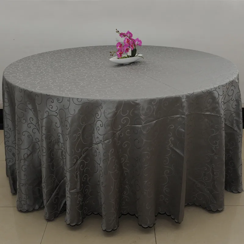 Dark Grey WedFavor 10 шт. полиэстер круглый жаккард скатерти Дамаск обеденный стол покрывала свадебные скатерти Банкетный отель украшения - Цвет: Dark Grey