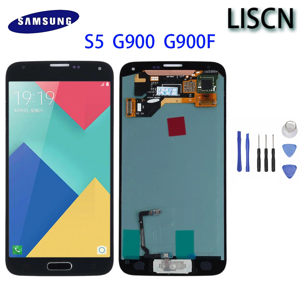 

S5 LCD For Samsung Galaxy S5 i9600 G900 G900F G900R G900 Phones LCD Display Touch Screen Digitizer Parts Replacement Assembly