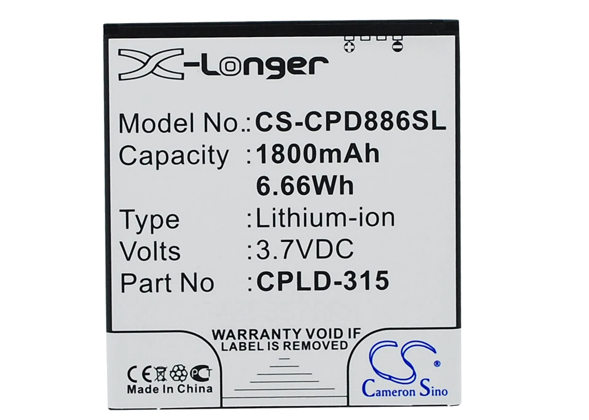 Cameronsino Per Vodafone 888N 889N 890N Smart 4 Smart 4 Turbo Smart 4G Cpld-315 Batteria